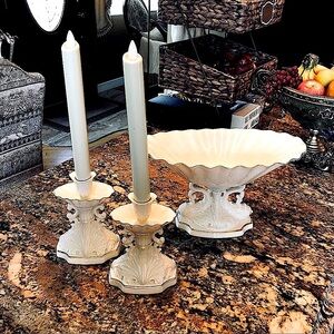 Lenox “Aquarius” Centerpiece & Candlesticks